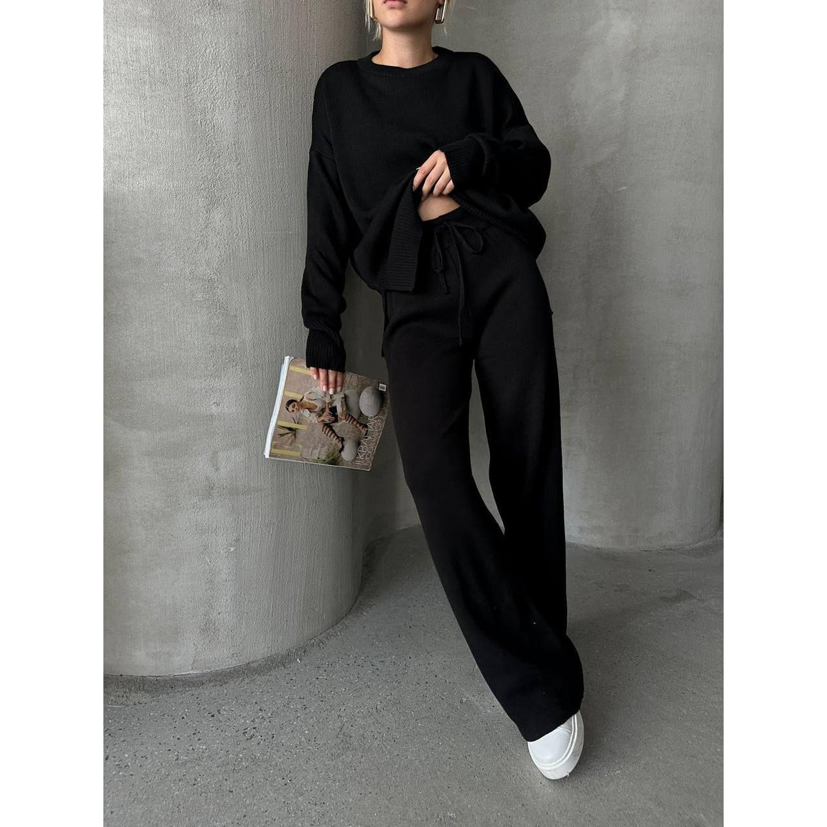 Womens 2 pc loose knitted set style 4058 - FAT GORILLA