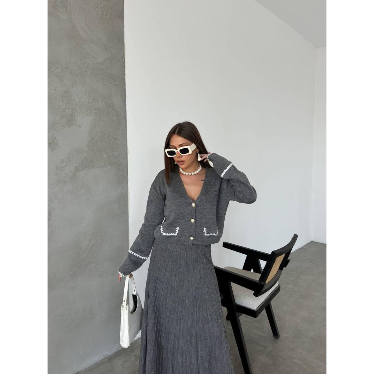 Fat Gorilla The Elise Knitted Skirt Set -2 Piece Style 4424 - FAT GORILLA