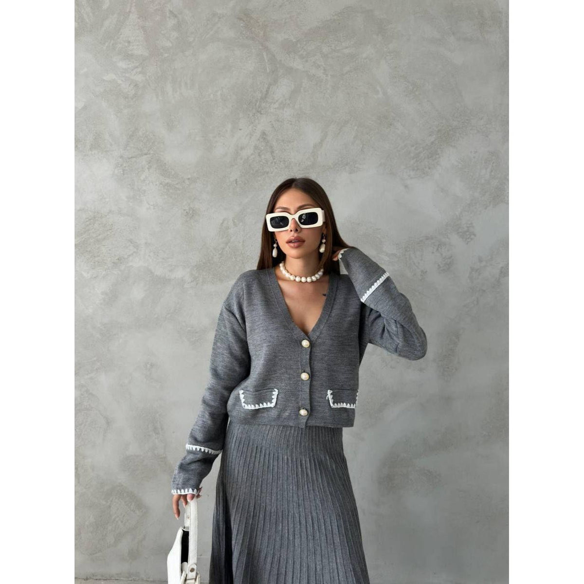 Fat Gorilla The Elise Knitted Skirt Set -2 Piece Style 4424 - FAT GORILLA