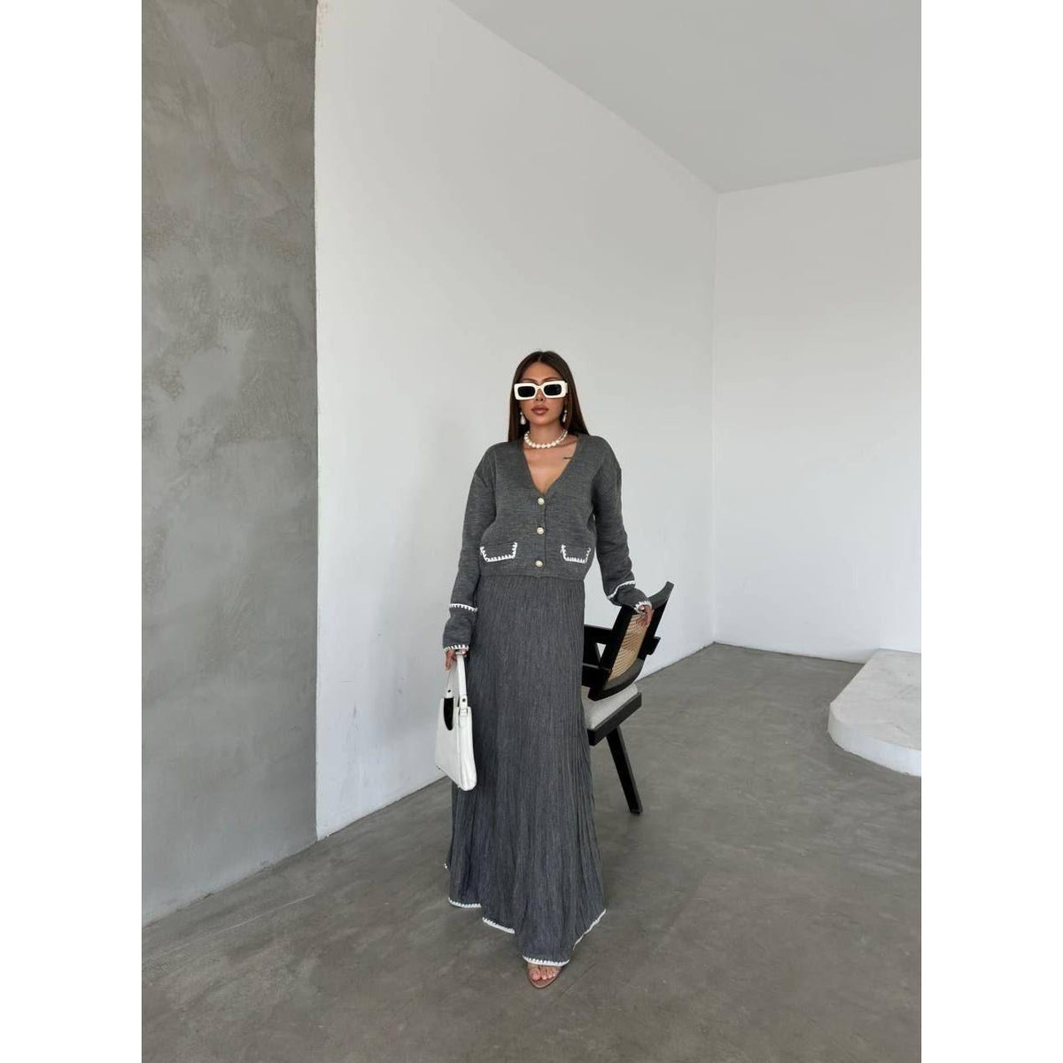 Fat Gorilla The Elise Knitted Skirt Set -2 Piece Style 4424 - FAT GORILLA