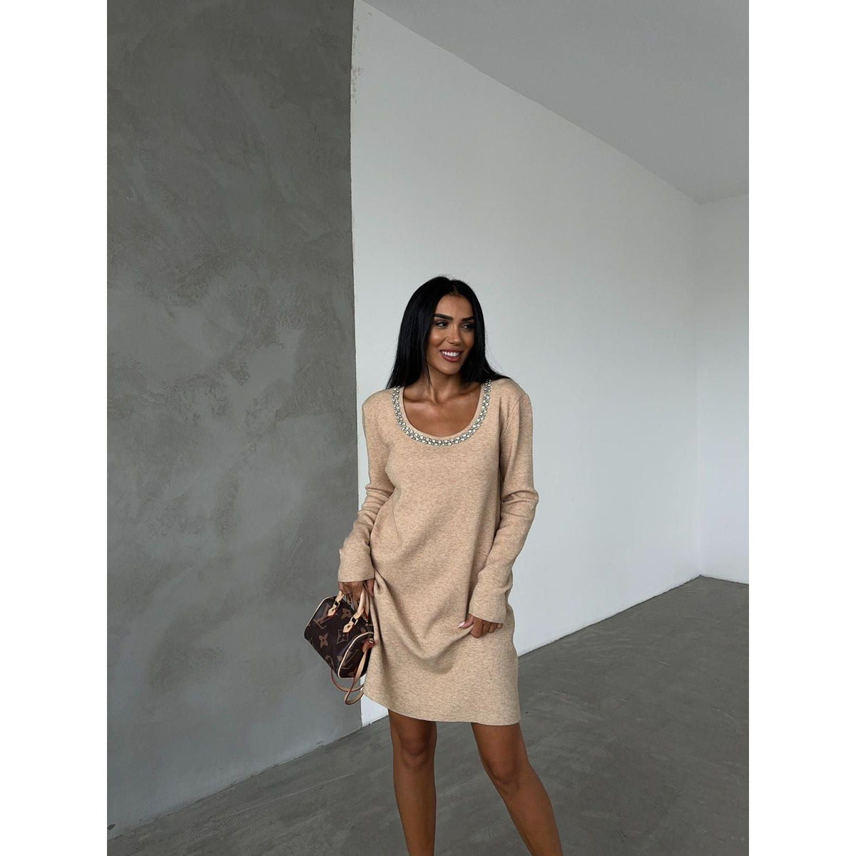 Fat Gorilla Pearl Knit Dress - Crew Neck Style 5871 - FAT GORILLA