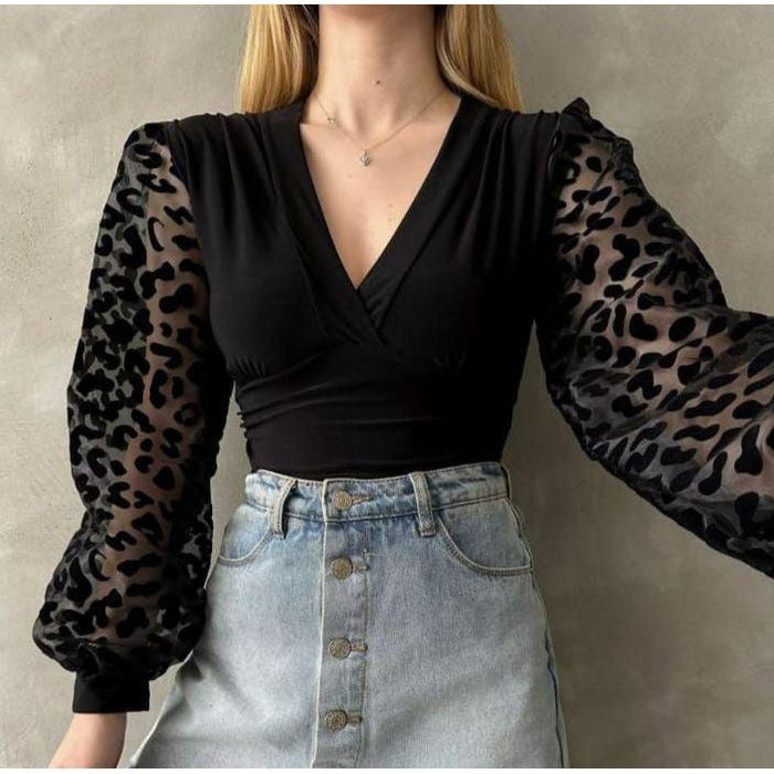 Fat Gorilla Tulle Top- V-Neck Long Sleeve - FAT GORILLA