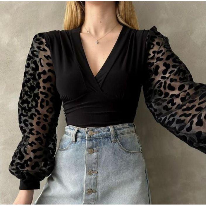 Fat Gorilla Tulle Top- V-Neck Long Sleeve - FAT GORILLA