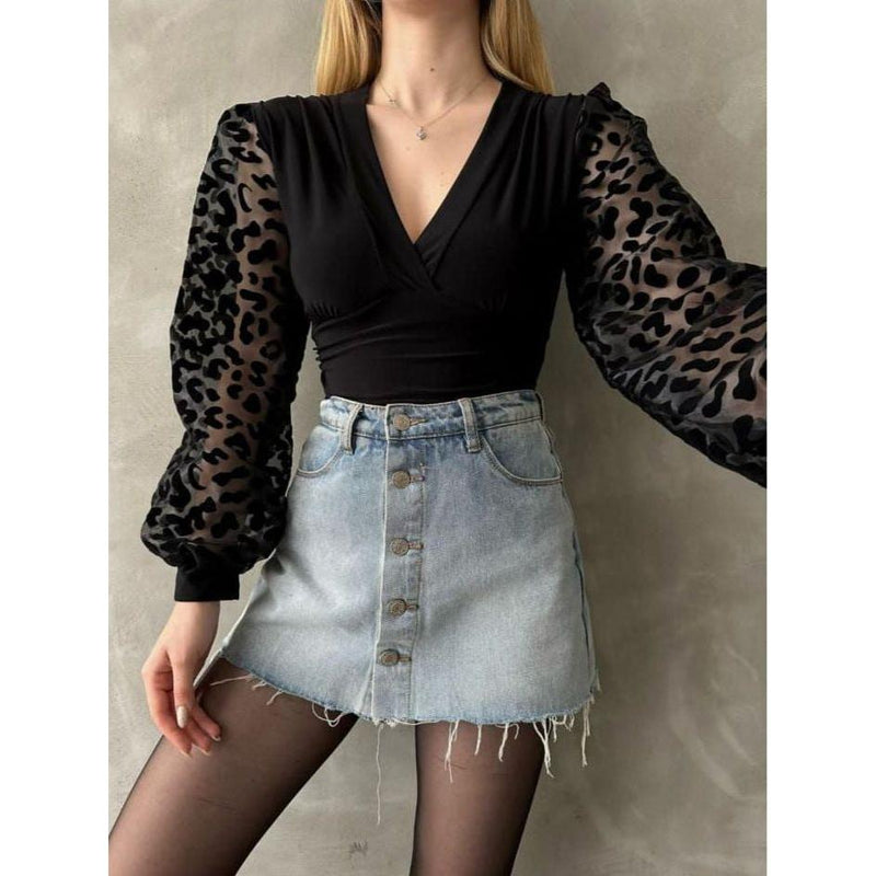 Fat Gorilla Tulle Top- V-Neck Long Sleeve - FAT GORILLA